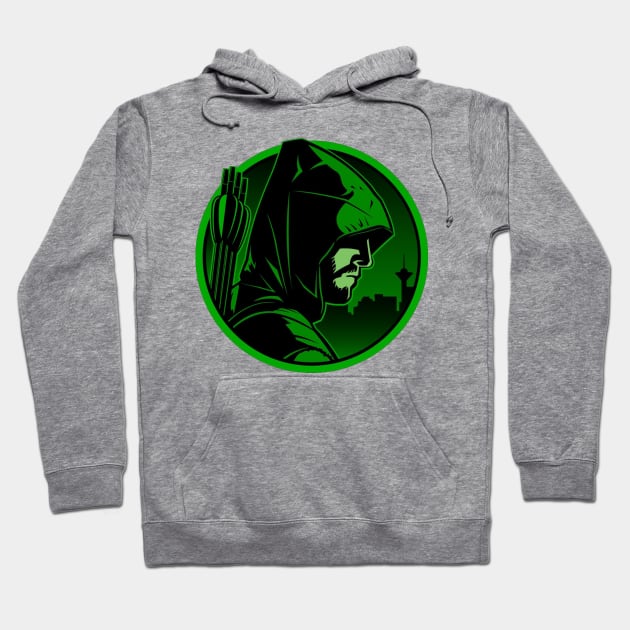 Green Arrow Art Emblem Hoodie by Heroified